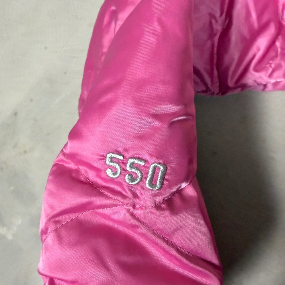 The North Face Womens Pink 550 Down Quilted Puffer Jacket Size Medium Diamond - Picture 6 of 8